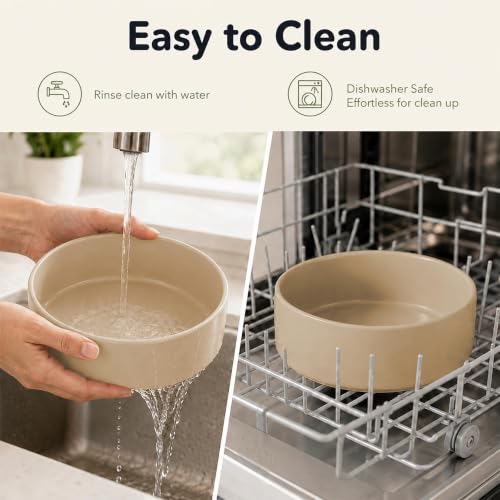 Ceramic Dog Bowls Elevated (Greige)