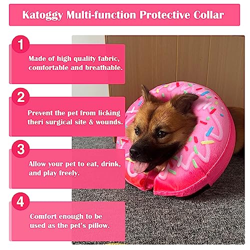 Inflatable Dog Cone Collar for After Surgery (Pink Donut / X-Large (Neck: 18"-24"))