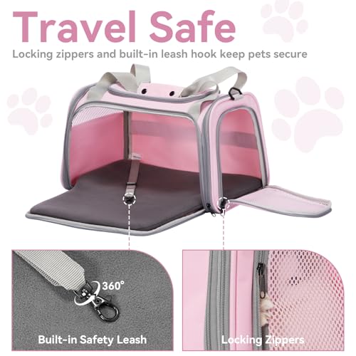 Cat Carrier Airline Approved (Medium / Pink)