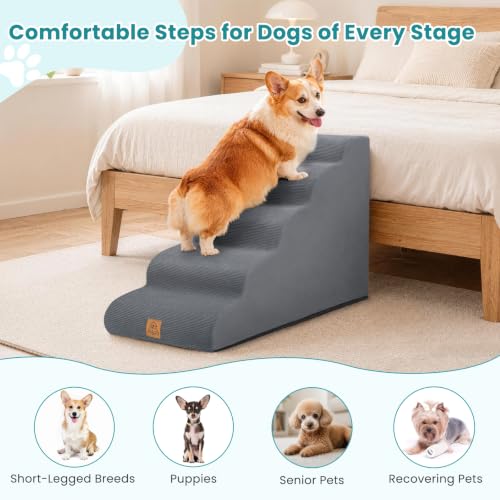 Dog Steps for High Bed (Gray / 5-Step (H22.4))