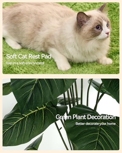 Large Cat Tree with Leaves (Greige)