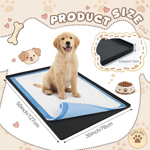 50" x 30" Silicone Pee Pad Holder Tray Extra Large Puppy Pee Pad Holder