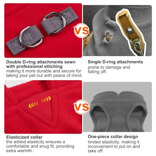 Dog Fleece Vest Sweater Winter Jacket for Small and Medium Large Dogs with D (X-Large / RED)