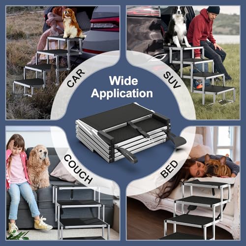 Foldable Dog Stairs for Car (Standard 4 Steps)