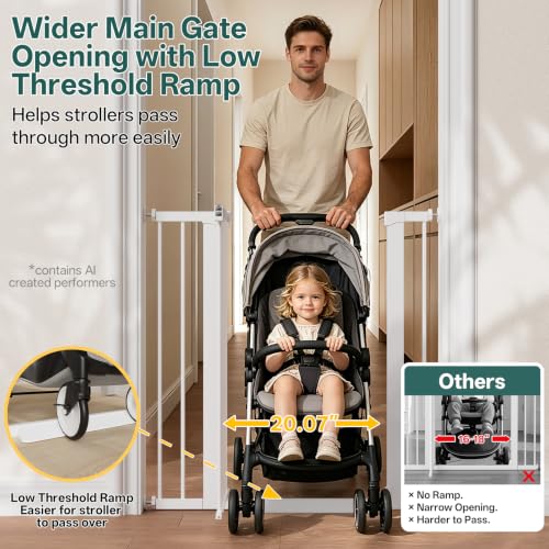 27 36.6 in Wide x 35.5 in High Extra Tall Baby Gate (White / 27-36.6"W x 35.5"H)