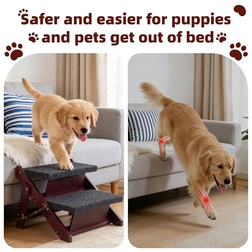 Wooden Pet Stairs (2 Steps – For Sofas (11–19 in) / 17.3" L x 17.24" W x 13" H)