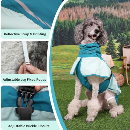 Waterproof Dog Raincoat (Light Blue&Blue / XX-Large)