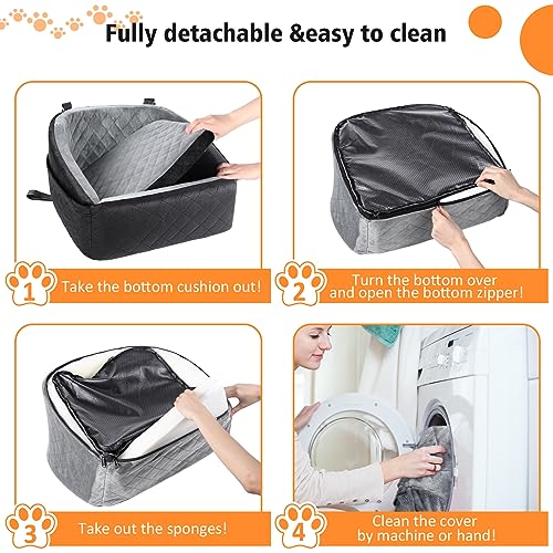 Dog Car Seat for Small Dogs (Black/grey)