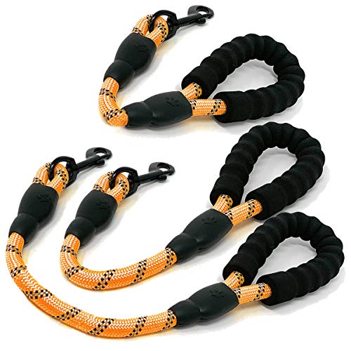 Nylon Traffic Leash with Padded Handle (Rope-Orange)