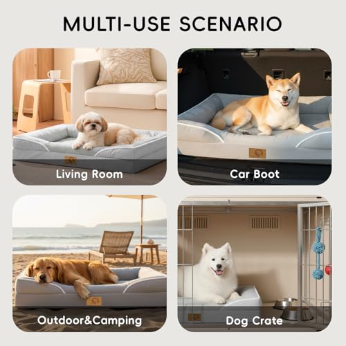 Dog Bed Large Sized Dog (42.0"Lx30.0"Wx7.0"H / 01-Light Grey)