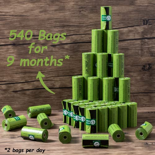 Poop Bags for Dog Waste (Green / 1 Count (Pack of 540))