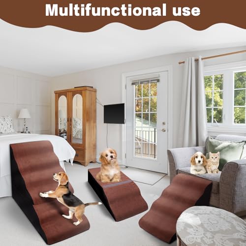 6 Step Dog Steps for High Beds 30" H (Brown 30" H)