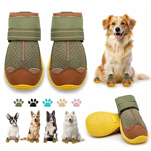 Dog Boots for Large Dogs (Army Green / Width 1.77 Inch)