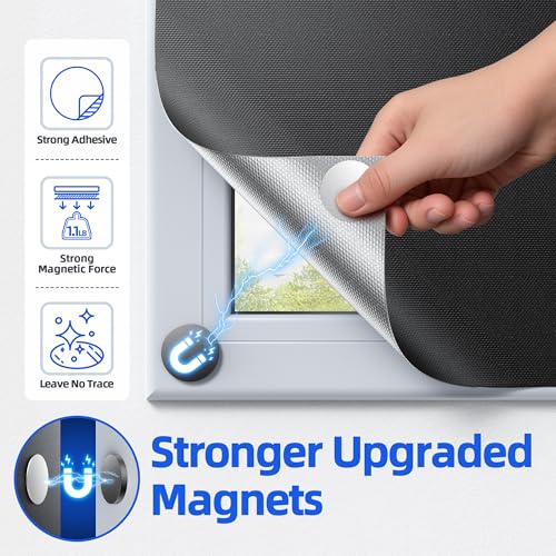Magnetic Blackout Window Cover (Black / 58"W x 45"H)