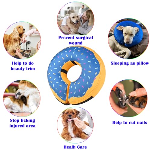 Inflatable Dog Cone Collar for After Surgery (Yellow/Blue Cheese / X-Large (Neck: 18"-24"))