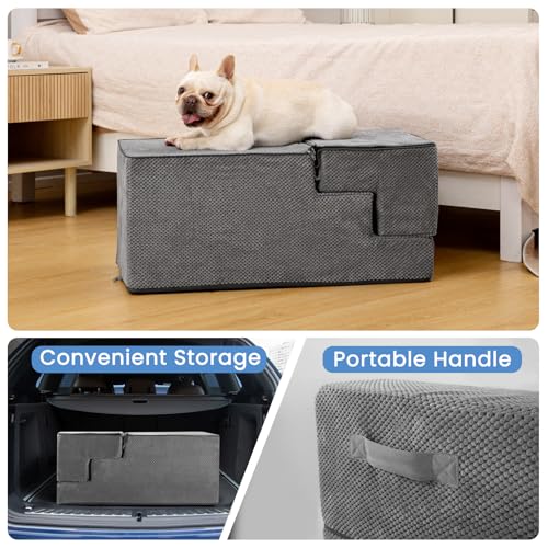 Dog Stairs for High Beds 22.6" H (Grey / 5-Step 22.6" H)