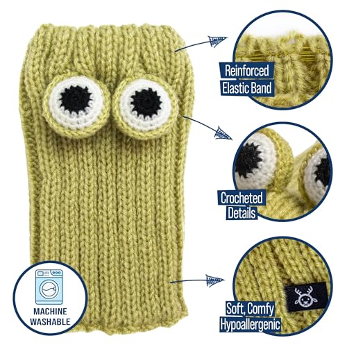 Frog Costume Knit Dog Snood Ear Wrap for Pets (Medium)