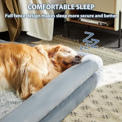 XXL Extra Large Orthopedic for Senior Dog BedComfy Sleeping (Grey / XX-L (45x35x7in))