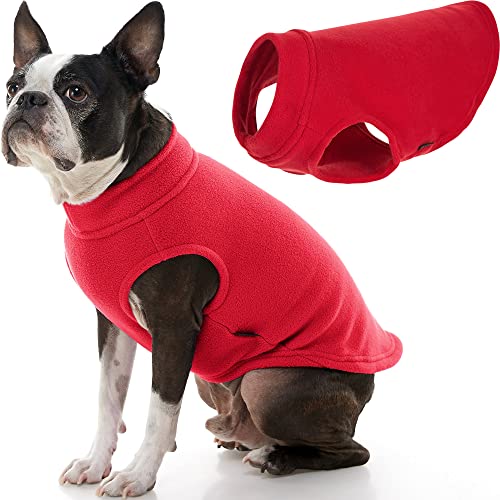 Stretch Fleece Vest Dog Sweater (Large Length (13.5") / Red)