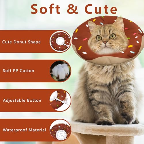 Cat Cone Collar Soft (Waterproof Brown / Large)