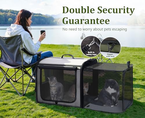 Dog Car Carrier Light Weight (Gray(Expandable) / 24.0"L x 17.7"W x 20.5"H)