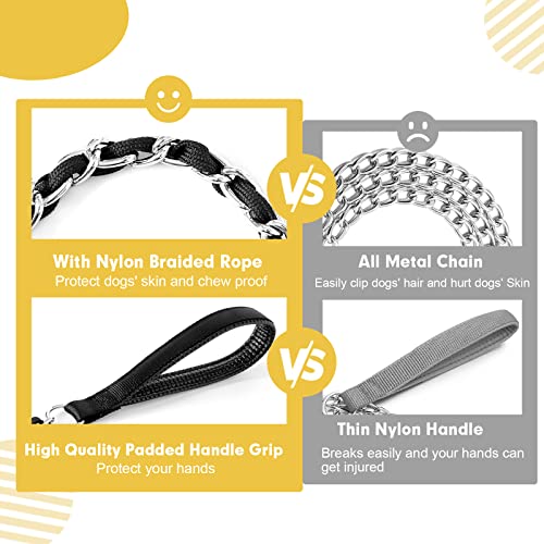 Metal Chain Dog Leash Chew Proof for Dogs (Black / 4FT 3.5mm (Medium & Large dogs))