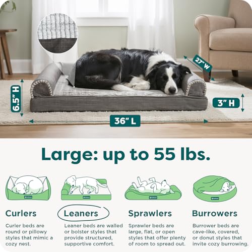 Orthopedic Dog Bed for Large (Large / Charcoal)