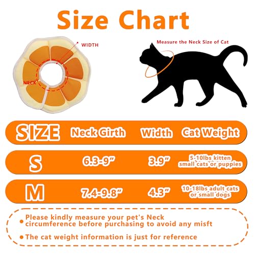 Soft Adjustable Cat Cone Collar (Orange / Small)