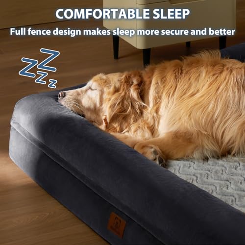 XXL Extra Large Orthopedic for Senior Dog BedComfy Sleeping (Dark Gery / XX-L (45x35x7in))