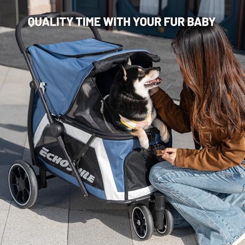 Dog Stroller for Medium & Small Dogs (Blue)