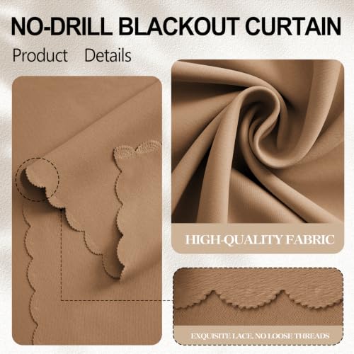 Self Adhesive Curtain (Brown / 47"W x 84"L (Pack of 1))
