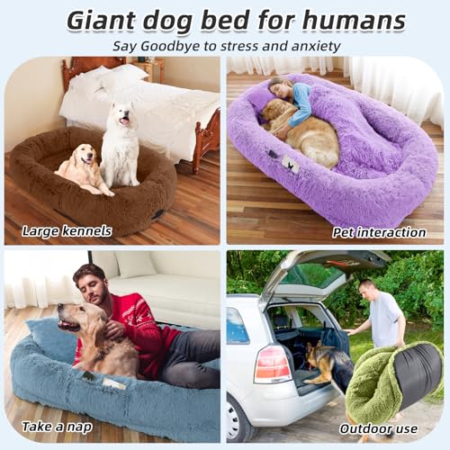 Human Dog Bed (71.0"L x 45.0"W x 12.0"Th / Navy)