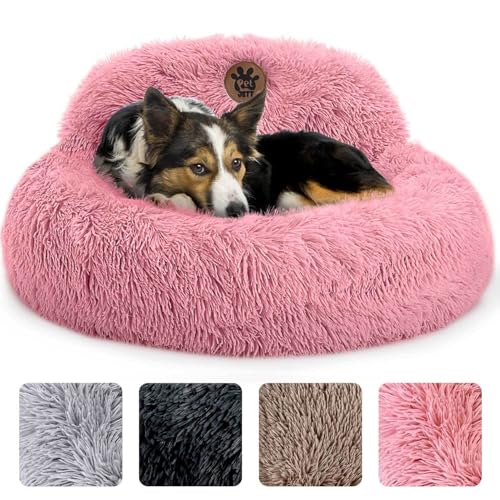 PetJett Calming Medium Dog Bed (Pink / Medium - 30”L x 30”W x 8”Th)
