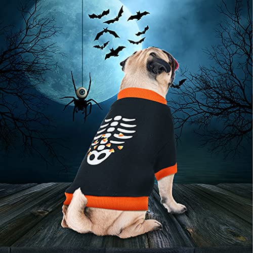 5 Pcs Halloween Dog Shirt Pumpkin Ghost Print (S)