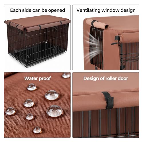 Dog Crate Cover (Brown / 42.0"L x 28.0"W x 30.0"H)
