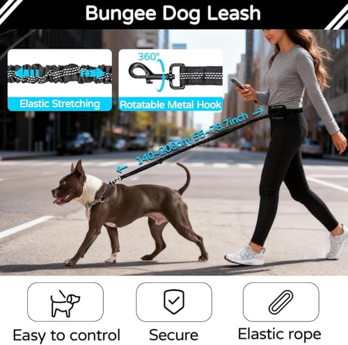 Hands Free Dog Leash with Waist Bag for Large Dog Walking