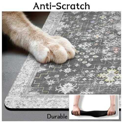 Pet Food Mats for Floor (Grey / 20"l X 12"w)