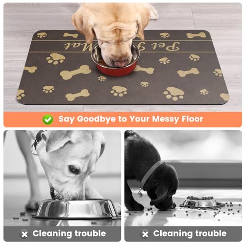 Pet Feeding Mat (Brown / 24"L x 16"W)