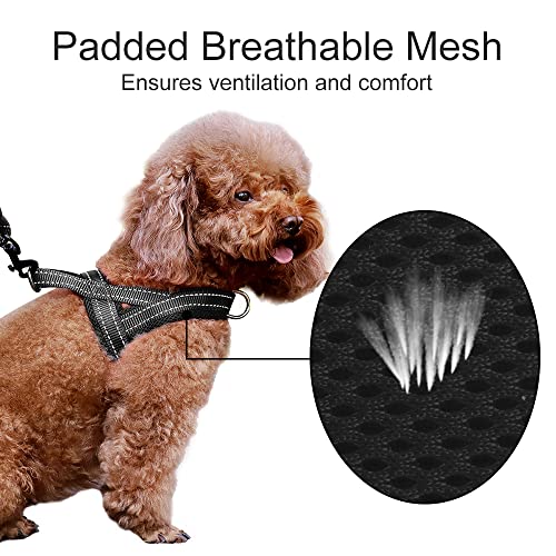 No Pull Dog Harness for Puppy Small Dogs (XS: chest 13.8"-17.3" / Black)