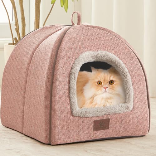 Cat Beds for Indoor Cats (M(15 X 15 X 15 Inch) / Pink)