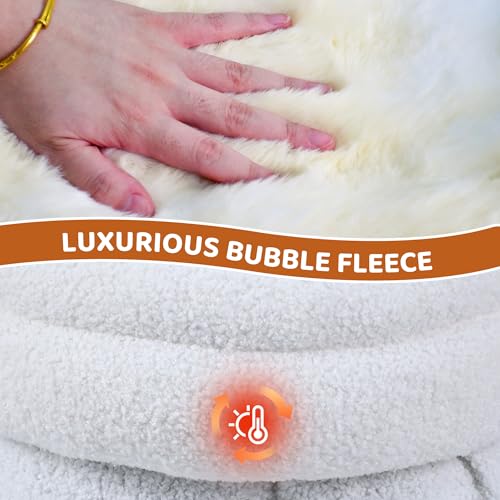 3 in 1 Semi Enclosed Self Warming Burrow Cat Bed Sleeping Cave (Style- Cream)