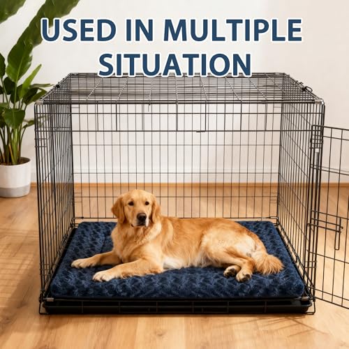 Dog Beds Crate Pad (L(35"*23"*1.5") / Navy Blue-1pc)