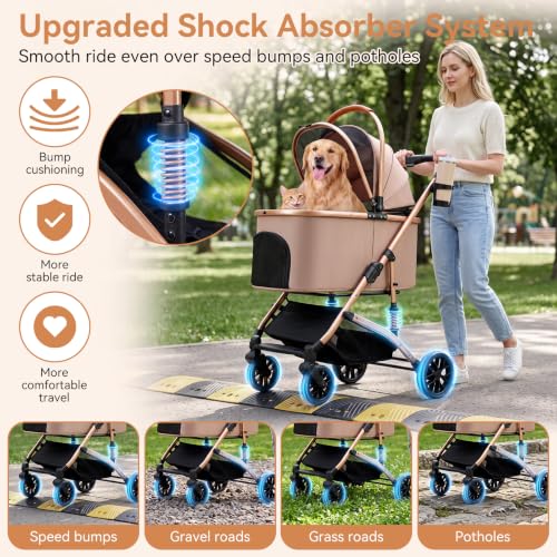 Heavy Duty Pet Stroller (Khaki)