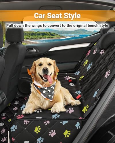 Dog Car Seat Cover (Paw Prints / Standard (53.9*57.9 ))