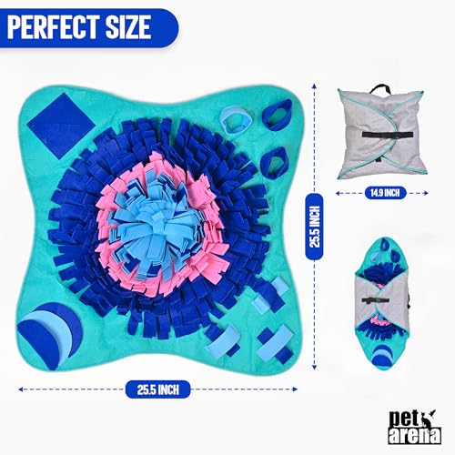 Large Sniffing Mat 25 x 25 Inch Interactive Feeding Toy (Large Multicolour)