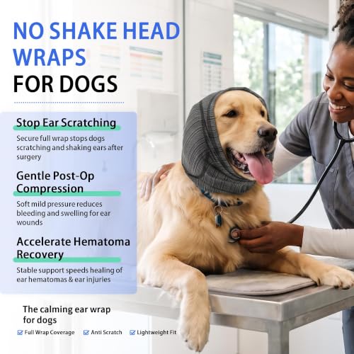 Quiet Ears for Dogs (Grey / Medium (Head: 13.8"–16.5"/35-42cm))