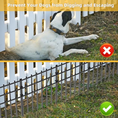 10 Pack Garden Animal Barrier Fence (10 Panels, 10.8ft(L) x 17in(H) / Black)