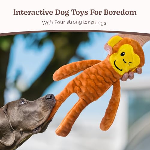 No Stuffing Dog Toys Squeaky for Large Dogs (For Small Breed / 1 Pack - Monkey)