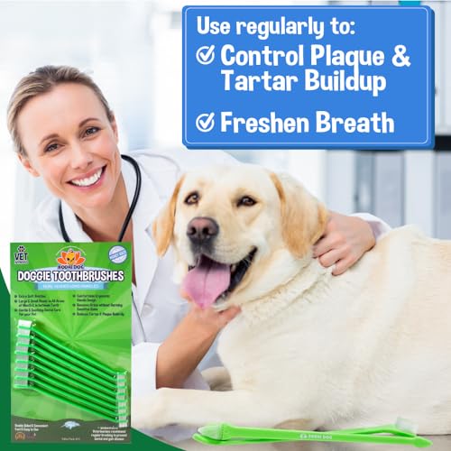 Dual Headed Toothbrush for Dogs & Cats (1 Count (Pack of 8))