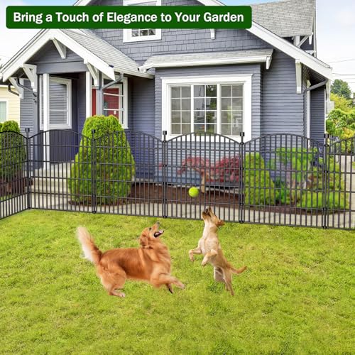 10 Panel No Dig Decorative Garden Fence 32" H x 23.6'L Outdoor Dog Barrier (32 in(H) X 23.6 ft(L))